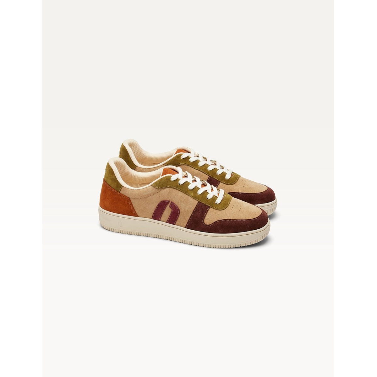 Baskets basses MATTHIEU chocolat beige kaki clair, ODAJE