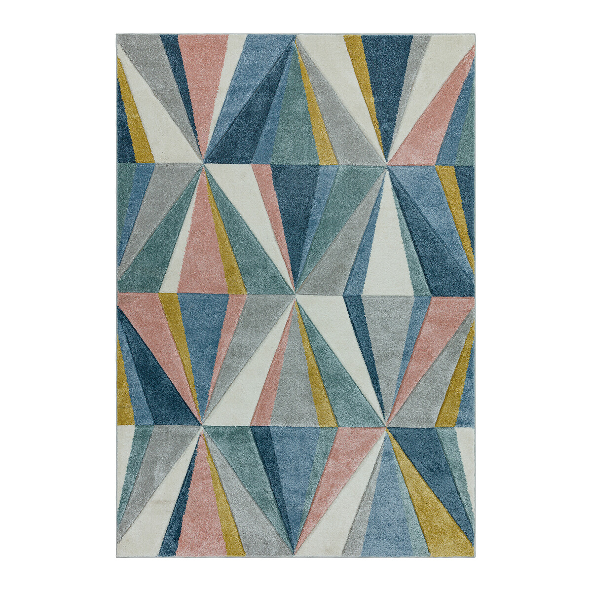 Diamond Pattern Hand Carved Rug multi-coloured, SO'HOME