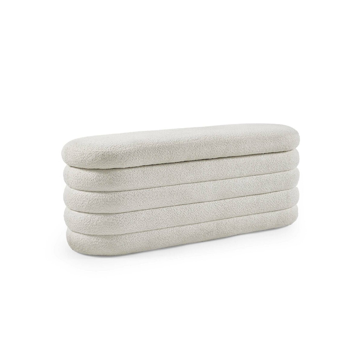 Celes Bouclé Curve Ottoman Storage Bench ivory, SO'HOME