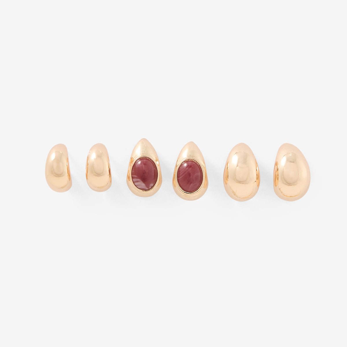Set x3 petites créoles marron, BALABOOSTE