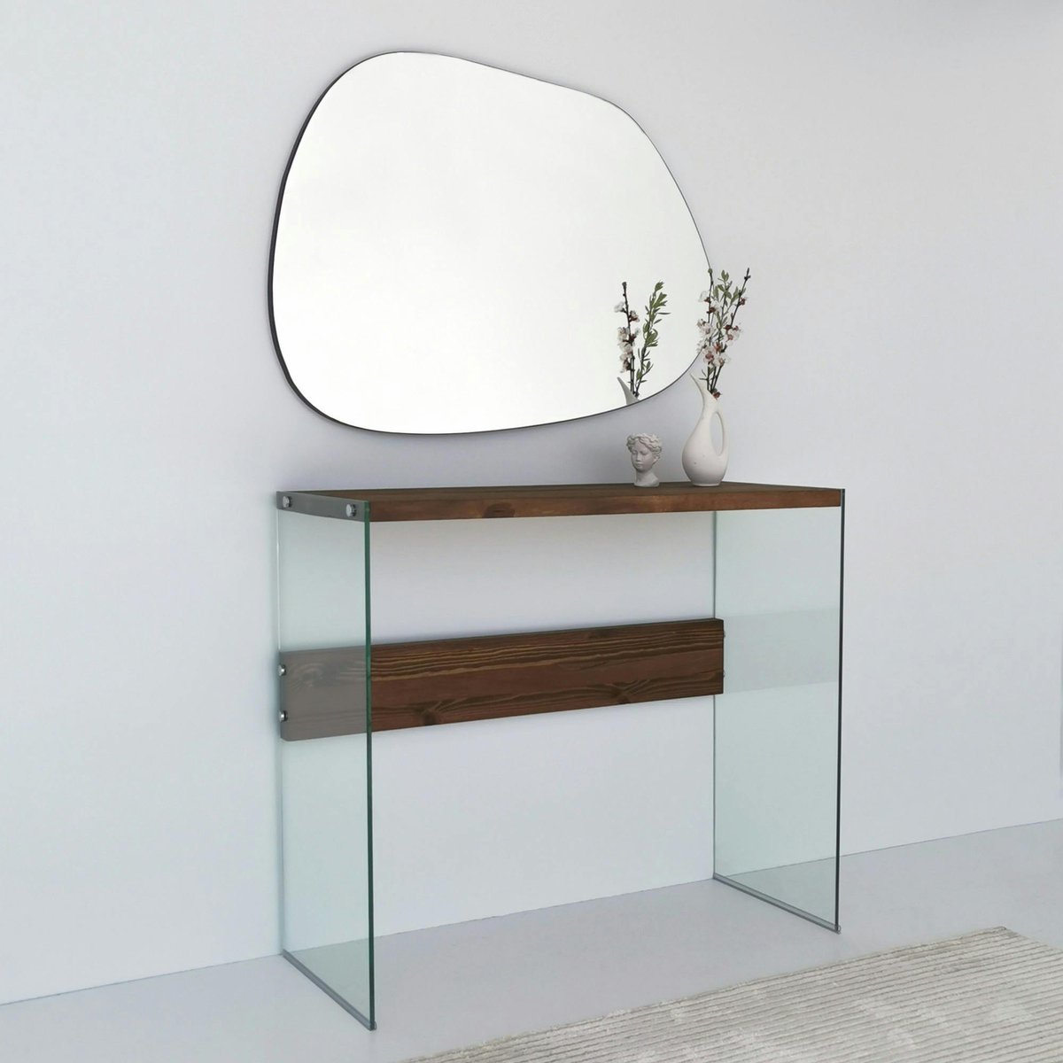 Miroir design organique 75 cm, forme libre CODY noir, PIER IMPORT