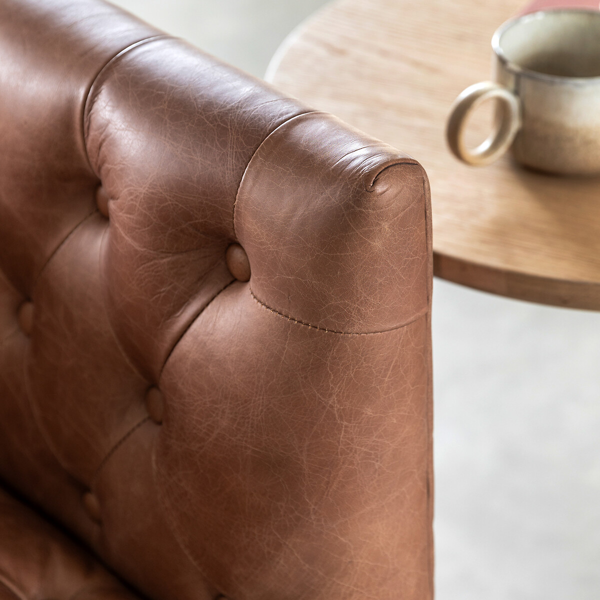Kendal Retro Buttoned 3-Seater Leather Sofa brown , ÉDITÉ