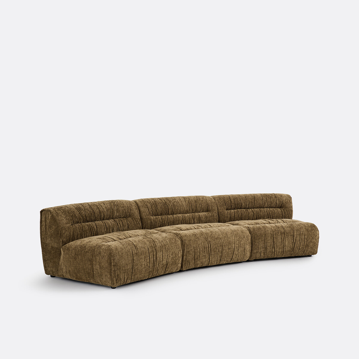 Canapé modulable 3 places, en chenille flammée, SWEETY bronze, LA REDOUTE INTERIEURS
