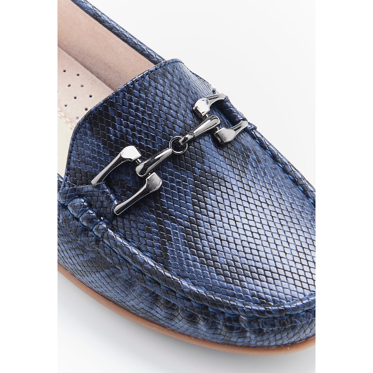 Mocassins motif animalier bleu marine, DAMART
