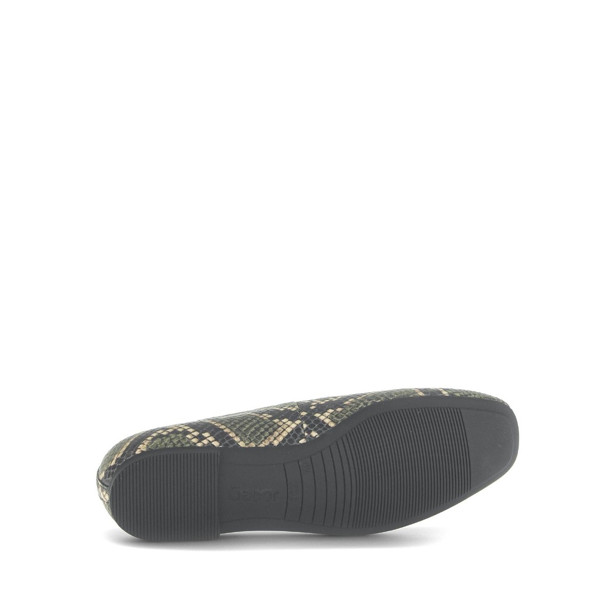 Ballerines en cuir imprimé reptile à talon décroché vert, GABOR
