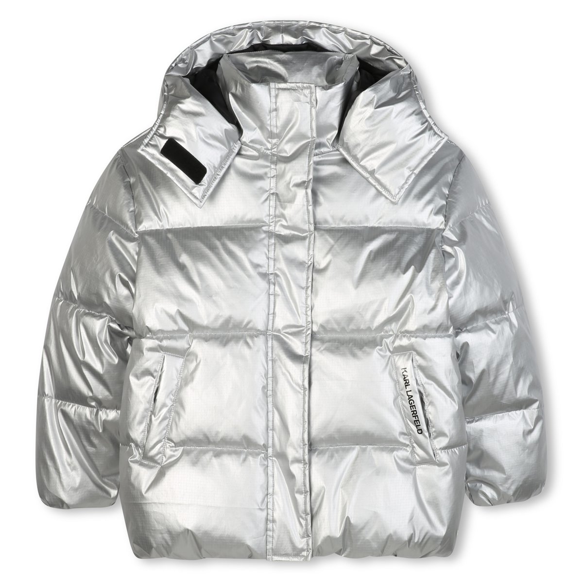 Veste en duveton à capuche argentée silver, KARL LAGERFELD KIDS