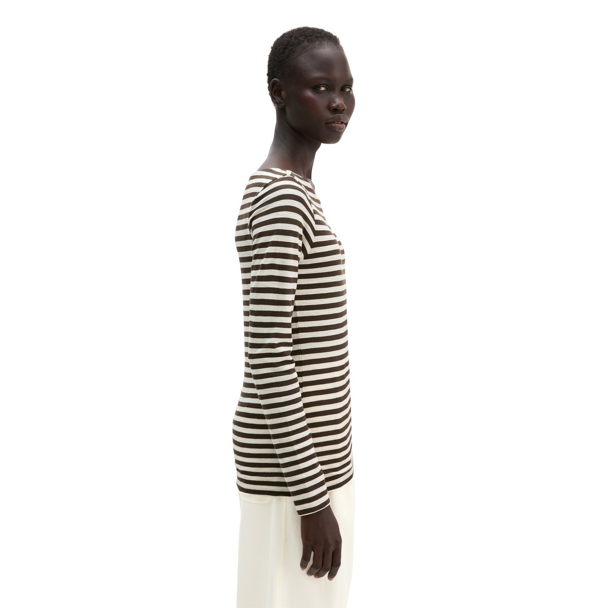 T-shirt à manches longues en jersey Organic Cotton Club noir, MARC O'POLO