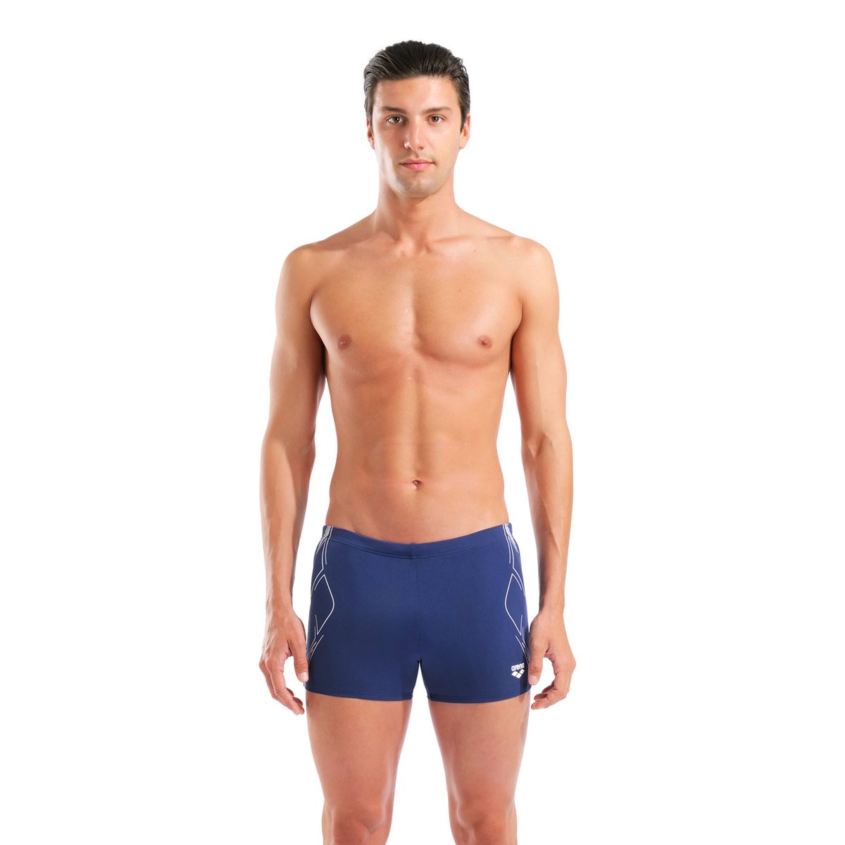 Short de bain taille basse pour homme arena Performance Graphic navy-white, ARENA
