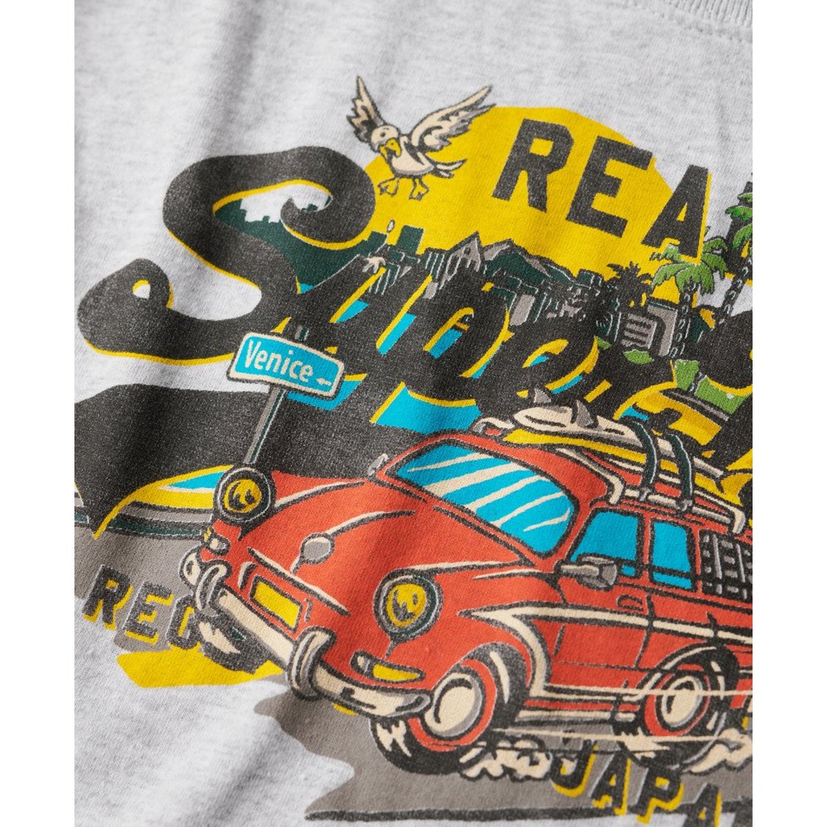 T-shirt décontracté à motif LA gris flocon chiné, SUPERDRY