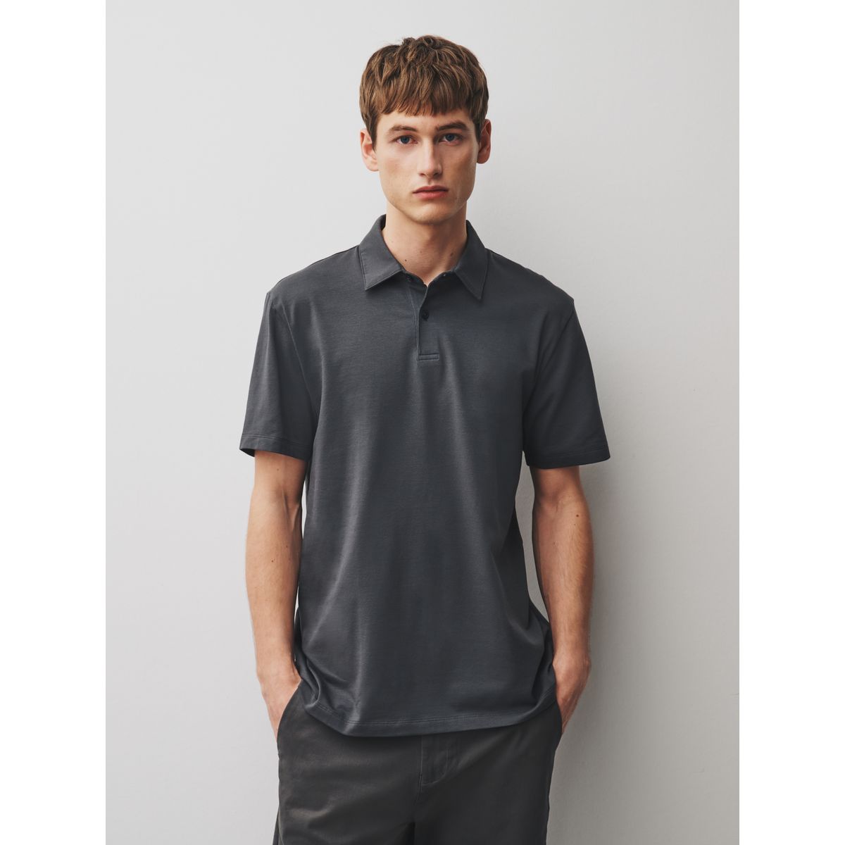 Polo motionflex à manches courtes, lot de 3 noir/gris/bleu marine, NEXT