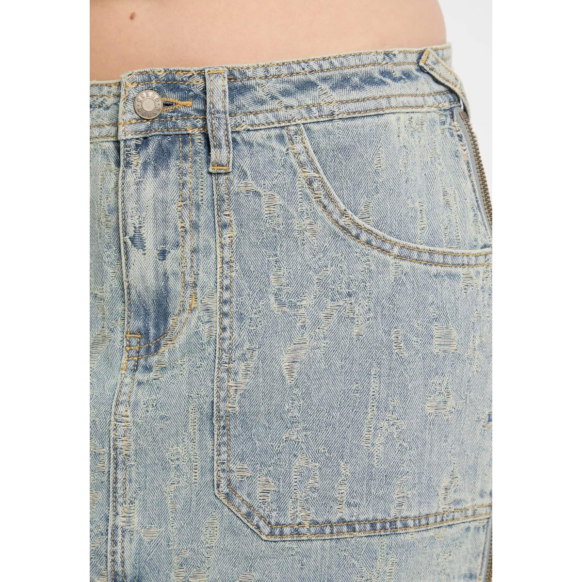 Mini-Jupe En Jean gris, GUESS