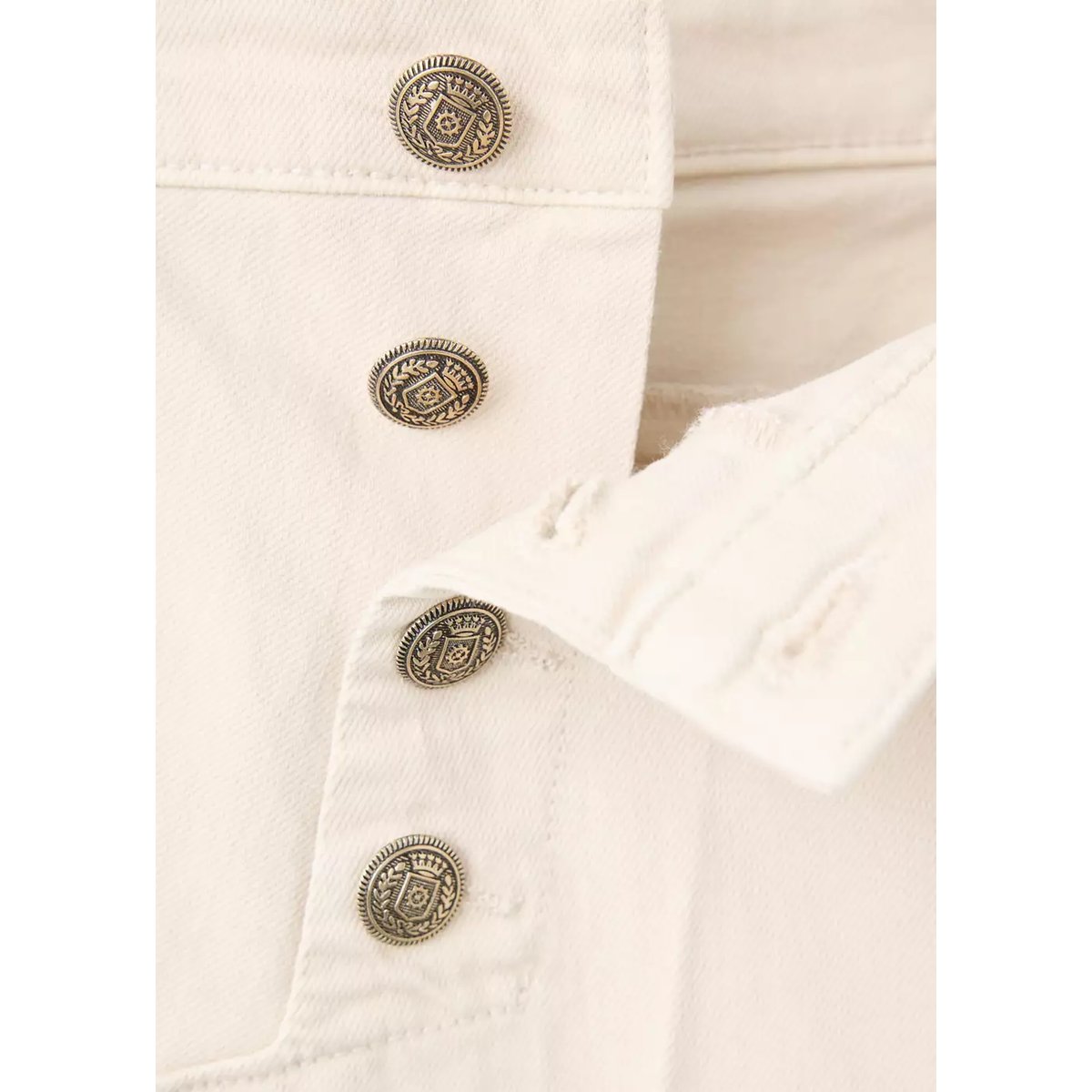 Jean wide leg boutons latérales sable, MANGO