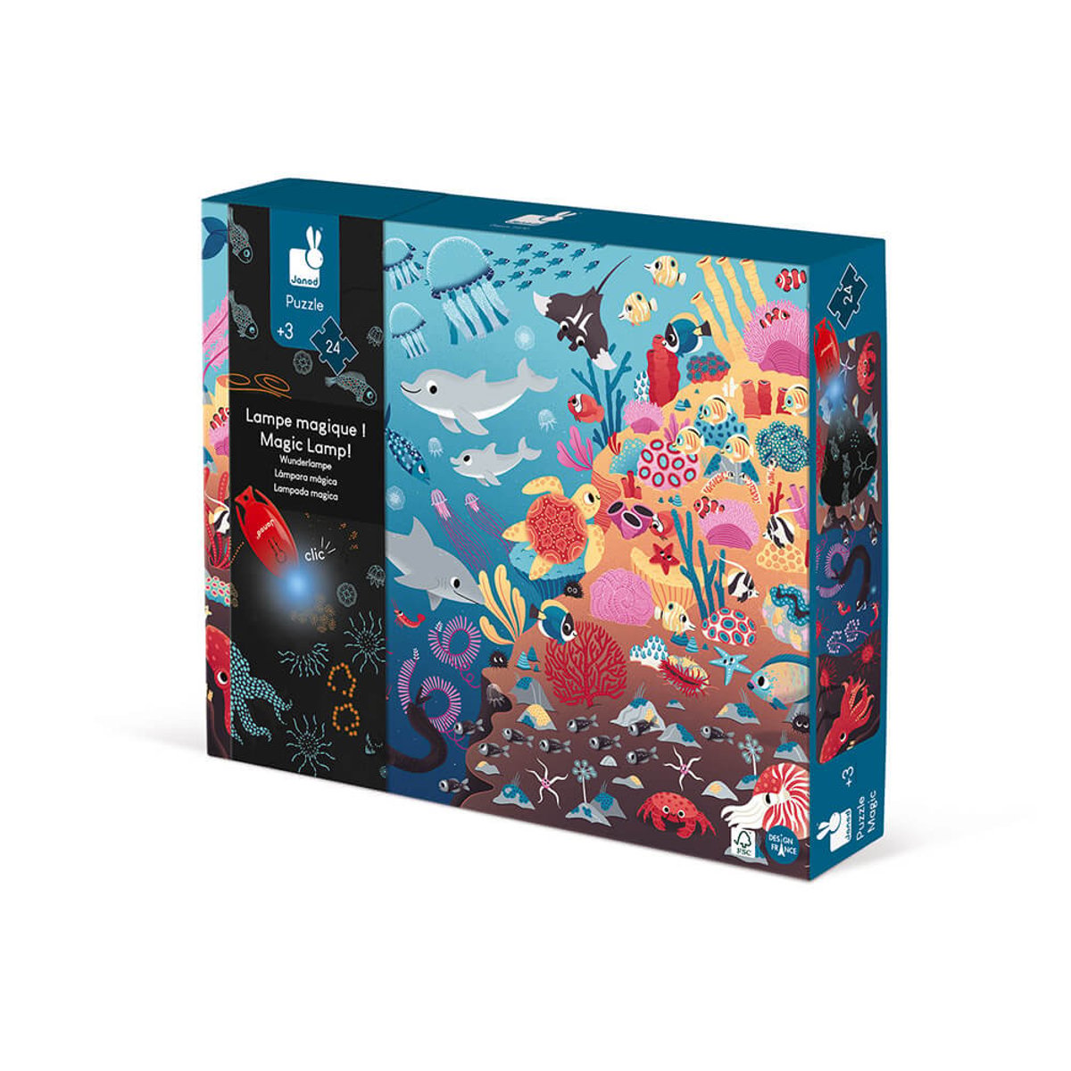 Puzzle Magique L'océan 24 Pièces couleur unique, JANOD