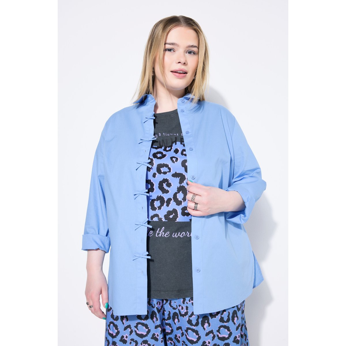 Chemisier coupe Boxy Shape bleu nuages, STUDIO UNTOLD