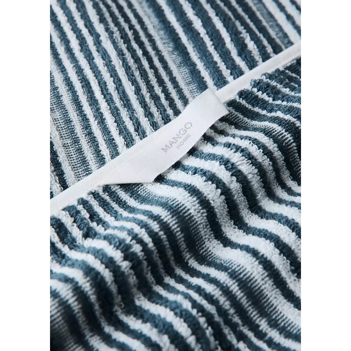 Drap de bain en coton bouclette à rayures bleu, MANGO HOME