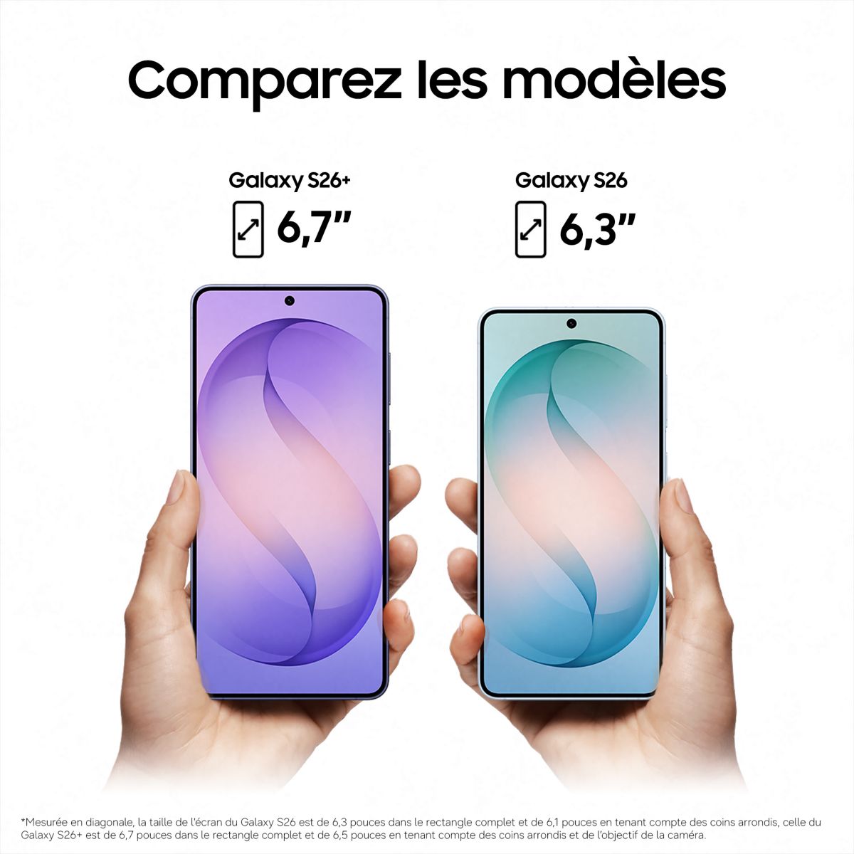 Smartphone Galaxy S26 5G 256Go Bleu couleur unique, SAMSUNG