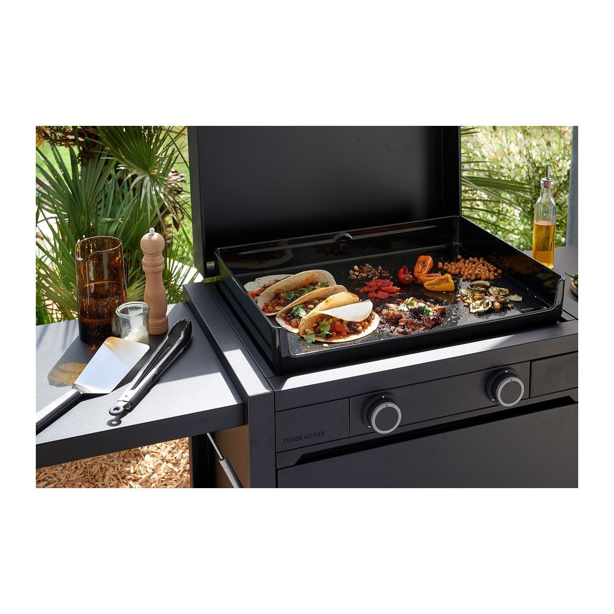 Plancha gaz FORGE ADOUR modern G 60 A N noir, FORGE ADOUR