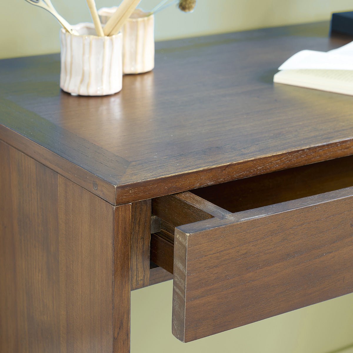 Console en bois massif 120 cm 1 tiroir MILO marron, BERAH GETAH