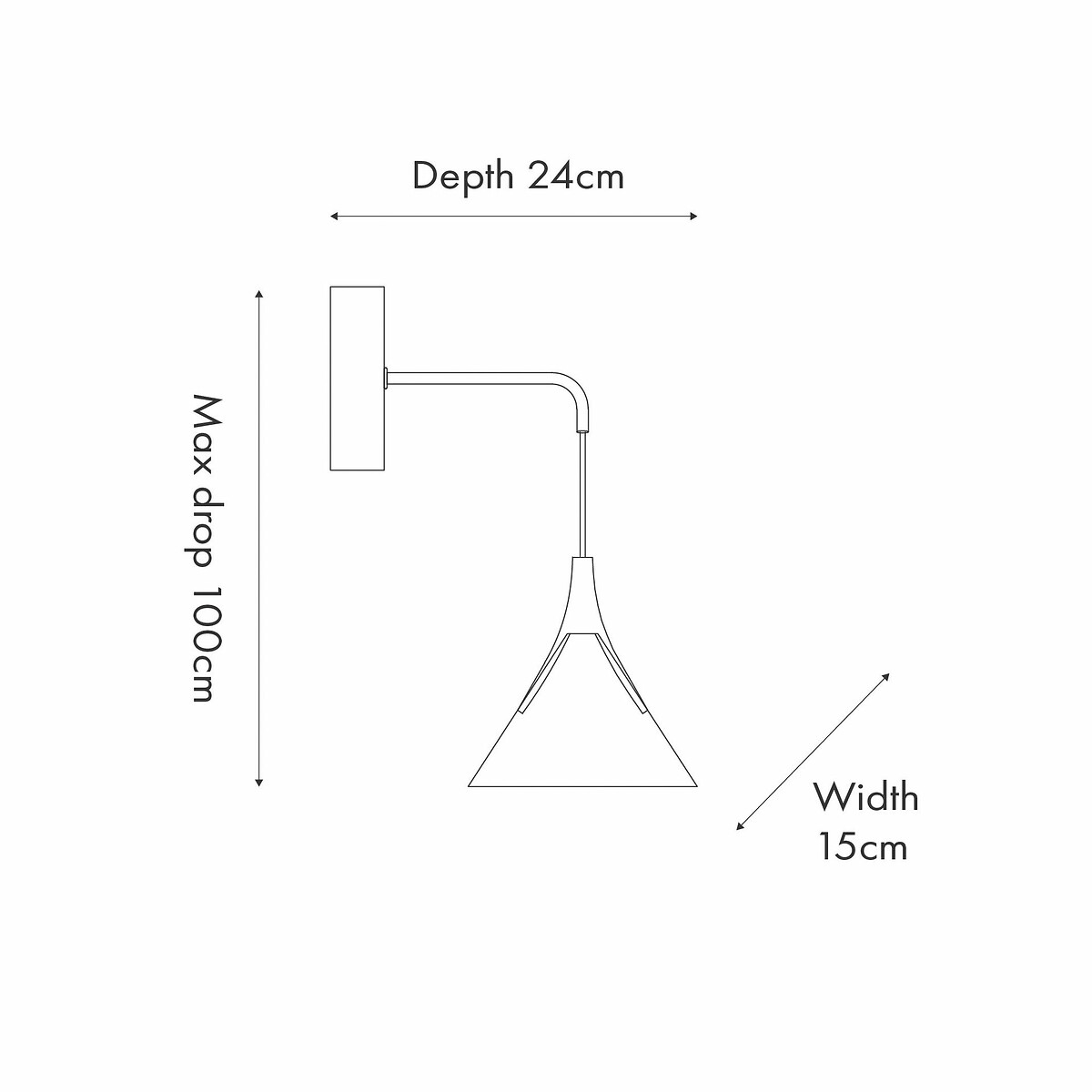 Astoria LED Drop Wall Light in Matte Black black, ÉDITÉ