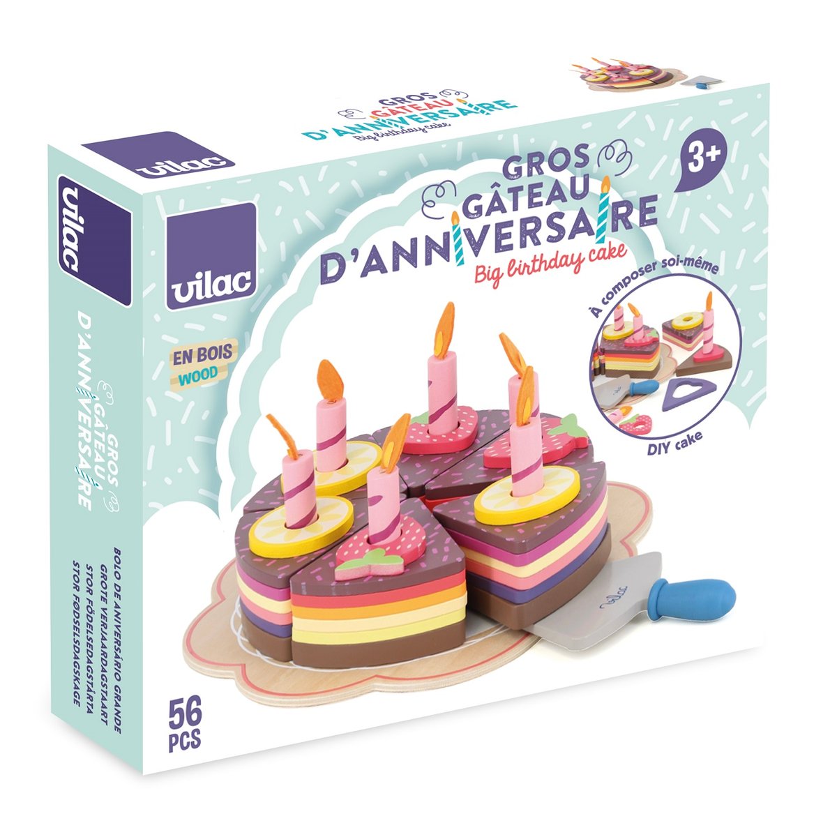Gros gâteau d'anniversaire marron, VILAC
