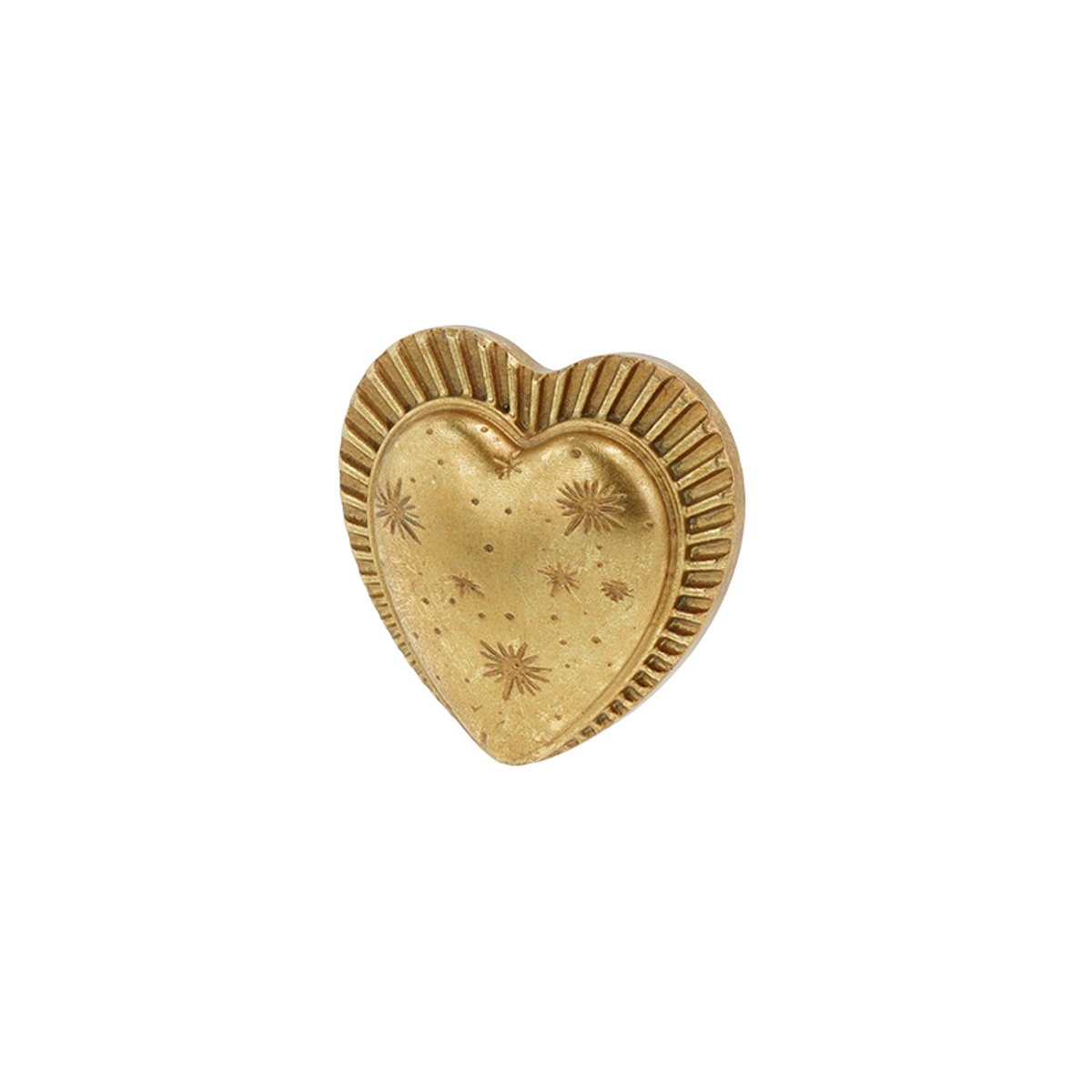 Déco murale ex-voto coeur étoiles 8x8cm or, EMDE