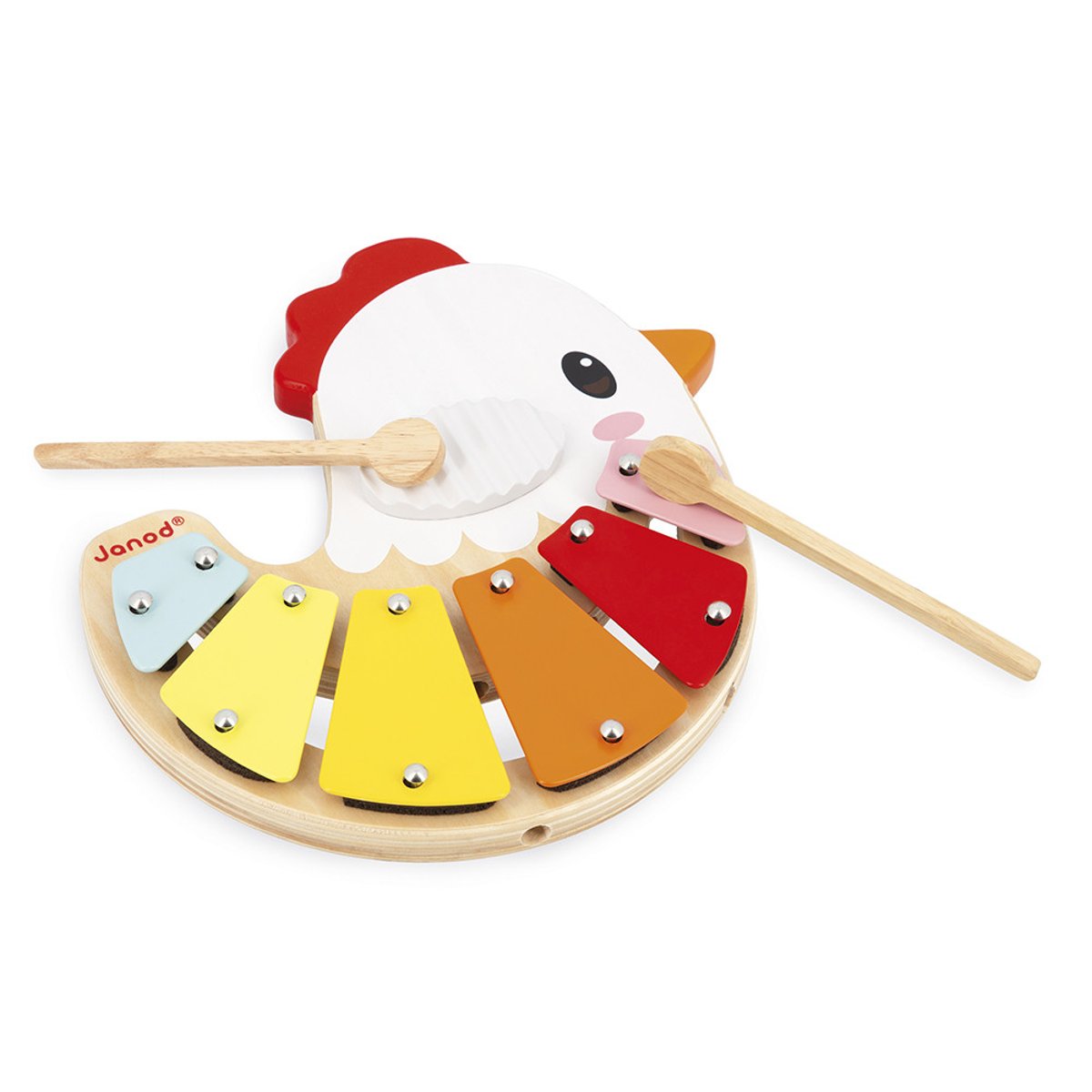 Xylophone Poulette En Bois Et Métal beige, JANOD