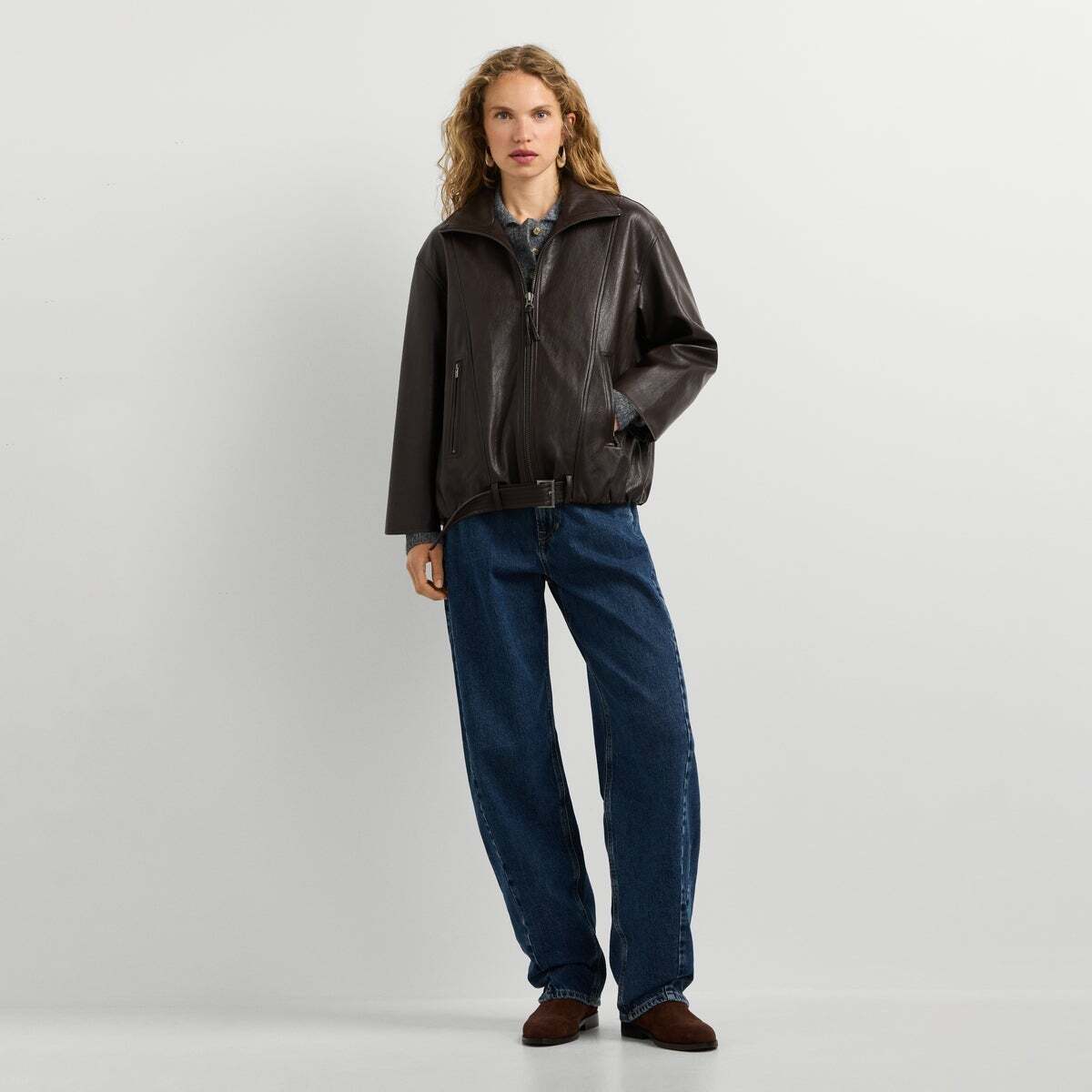 Veste Effet Cuir brun de trail, PEPE JEANS