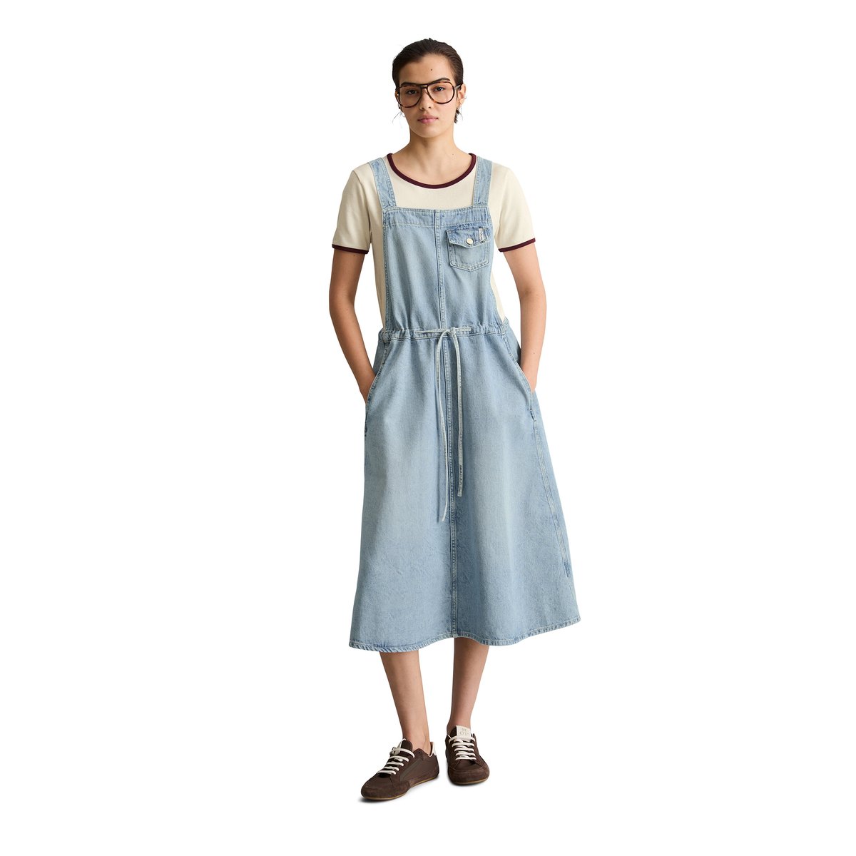 Robe en jean flared en pur coton bleu clair, MARC O’POLO DENIM