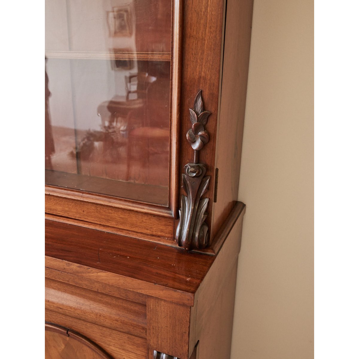 Vitrine anglaise d'époque Victorienne Victoria N°1287 - Bon état bois foncé, DEBONGOUT