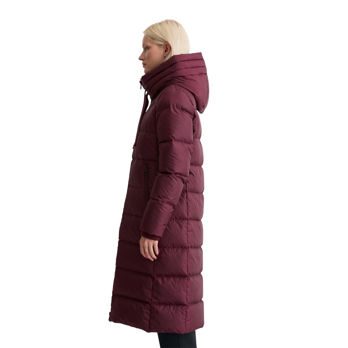 Doudoune à capuche fitted avec surface hydrofuge rouge foncé, MARC O'POLO