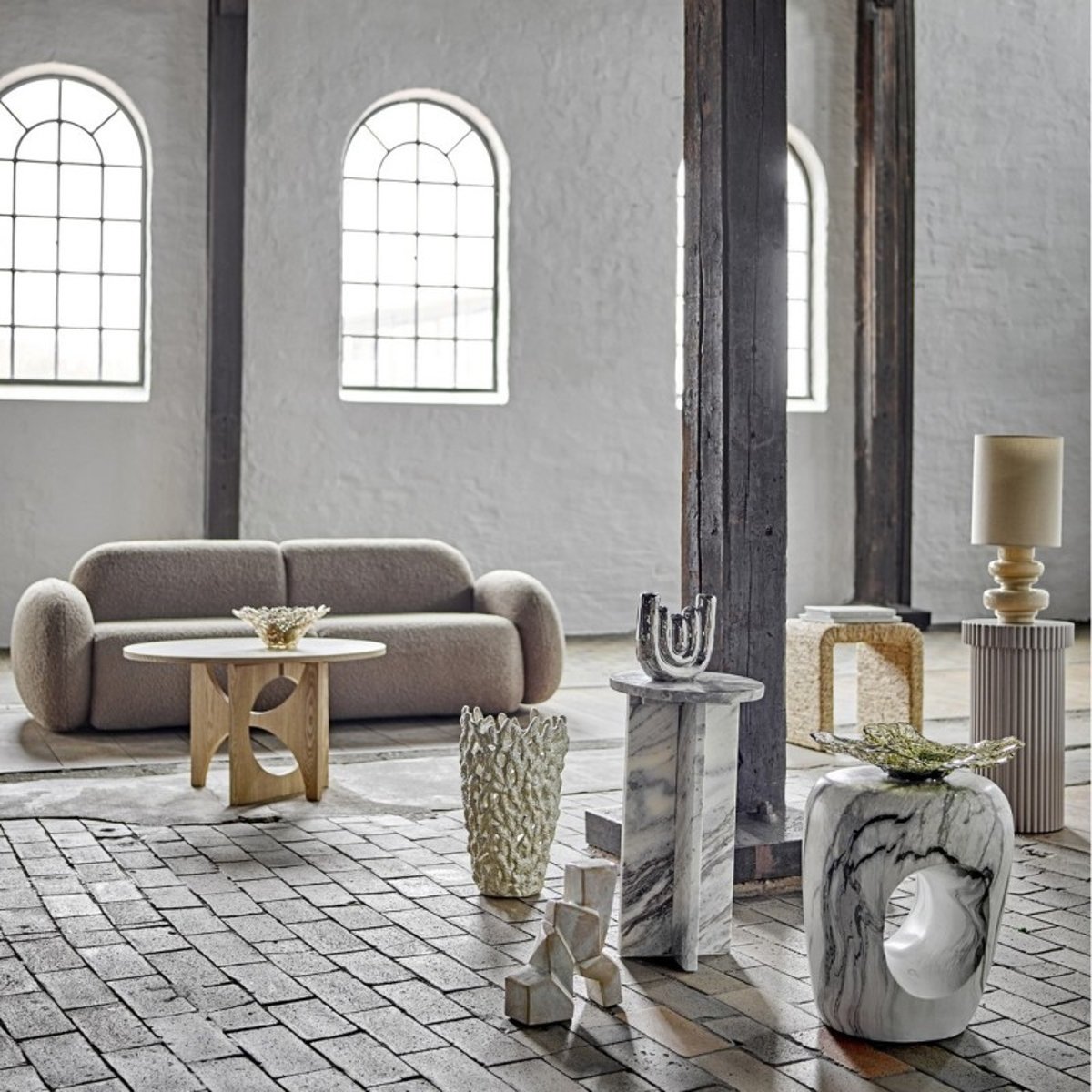 Bol verre sculptural TINKI beige, BLOOMINGVILLE