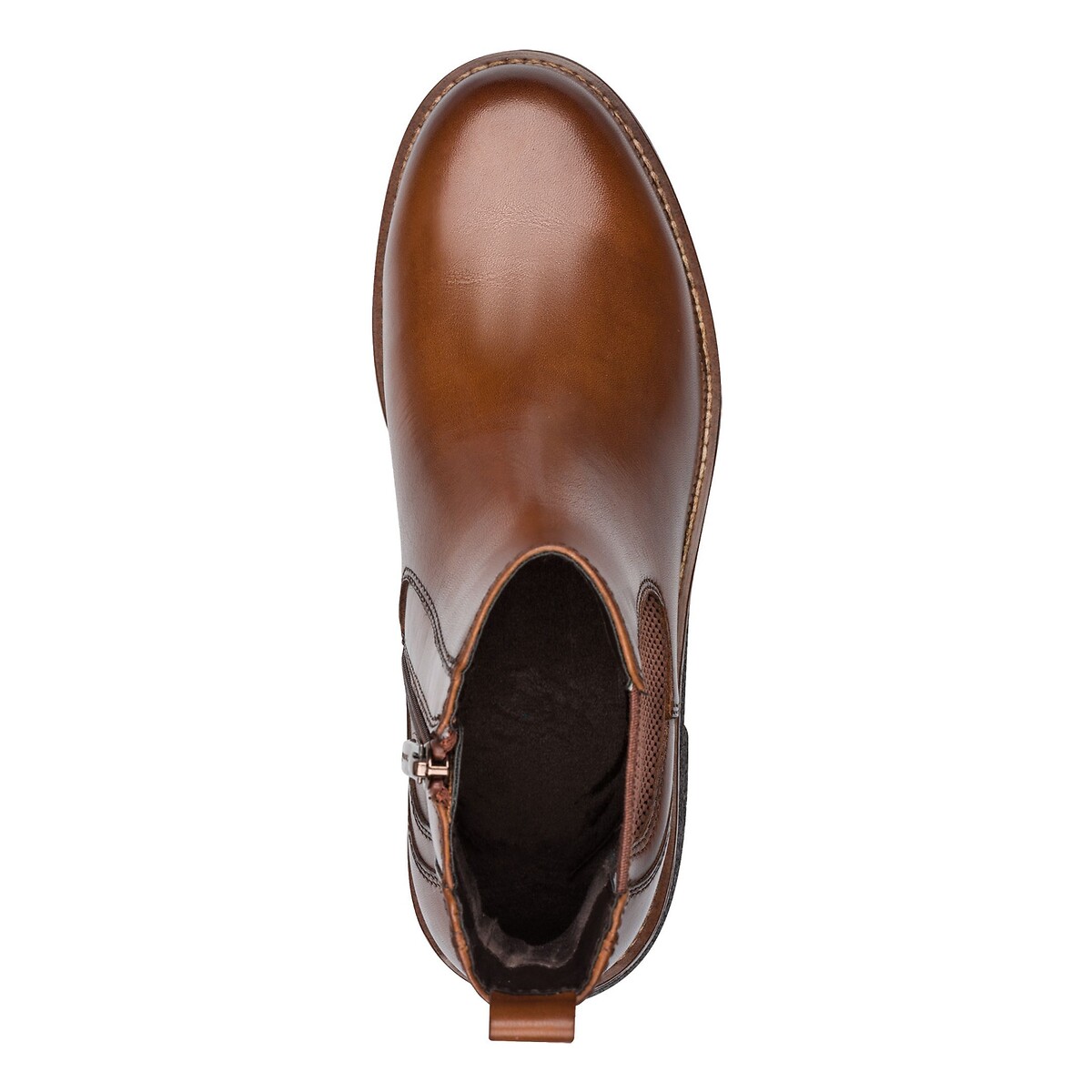 Botines chelsea de piel coñac, TAMARIS
