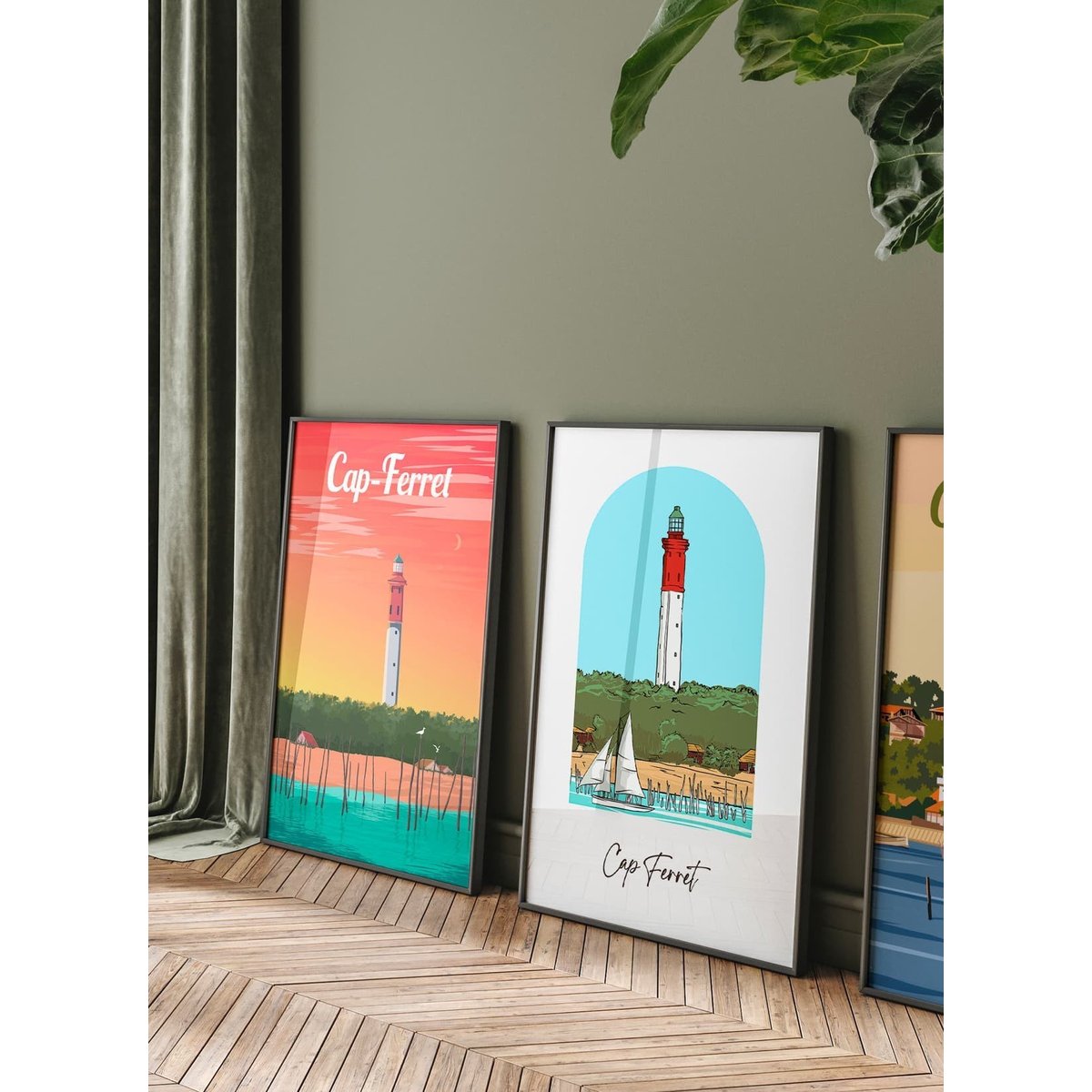 Affiche ville Cap-Ferret blanc, L'AFFICHERIE