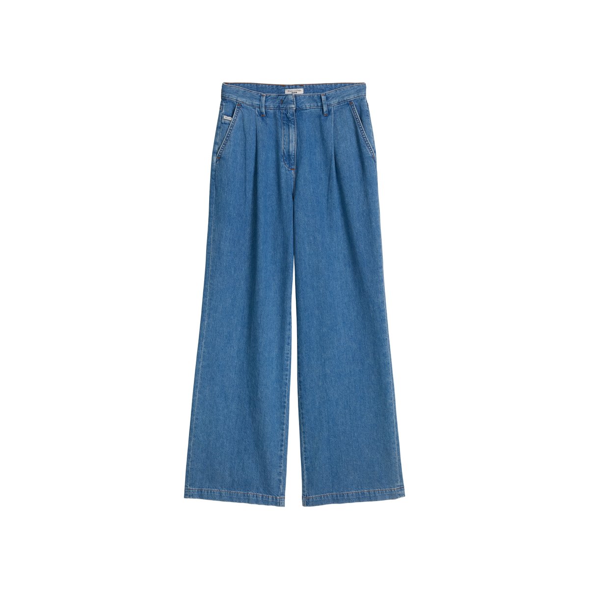 Jeans modèle Tomma large avec des fibres de feuilles d'ananas bleu moyen, MARC O’POLO DENIM