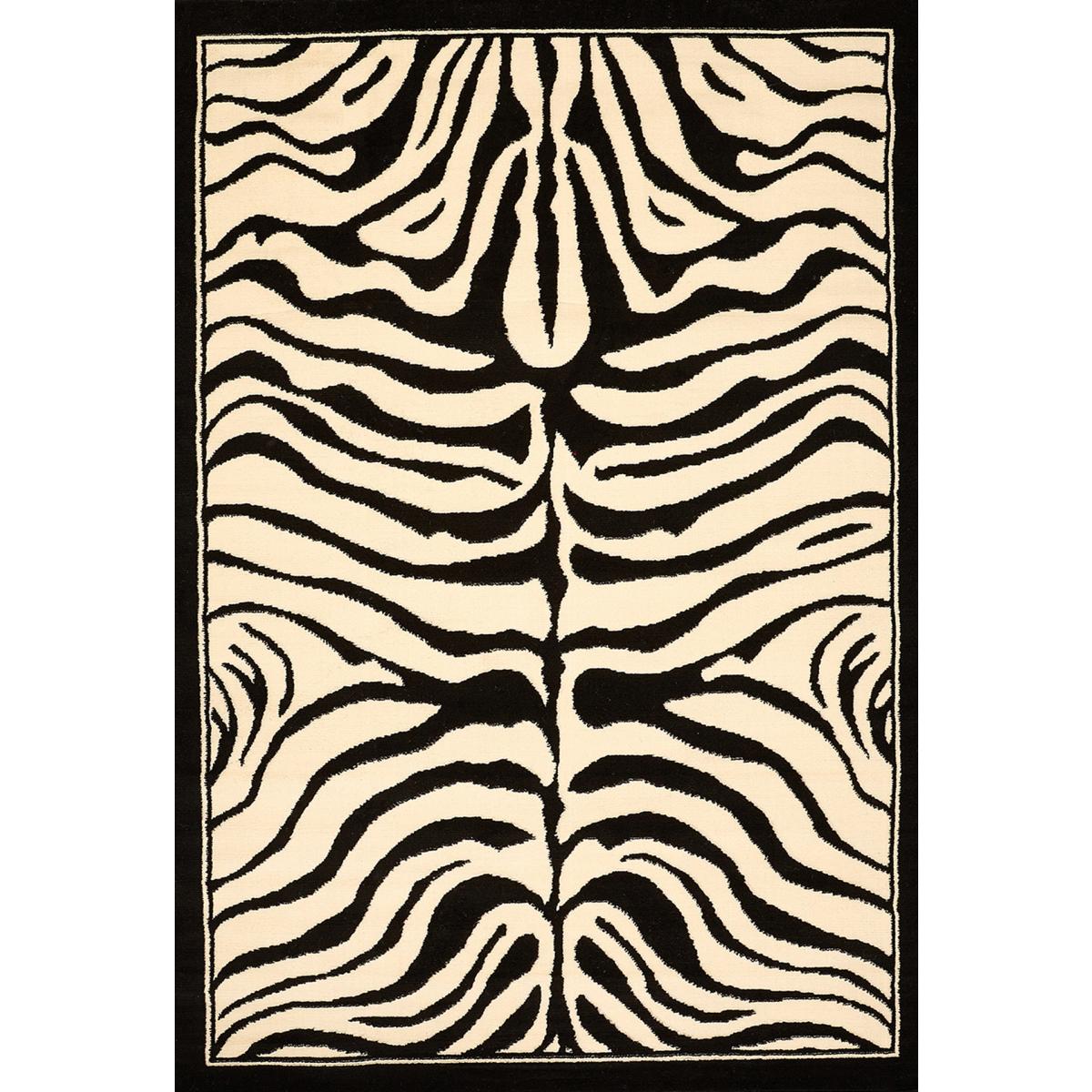 Tapis salon et chambre tissé motif animaux LYN1 ZEBRO noir, UN AMOUR DE TAPIS