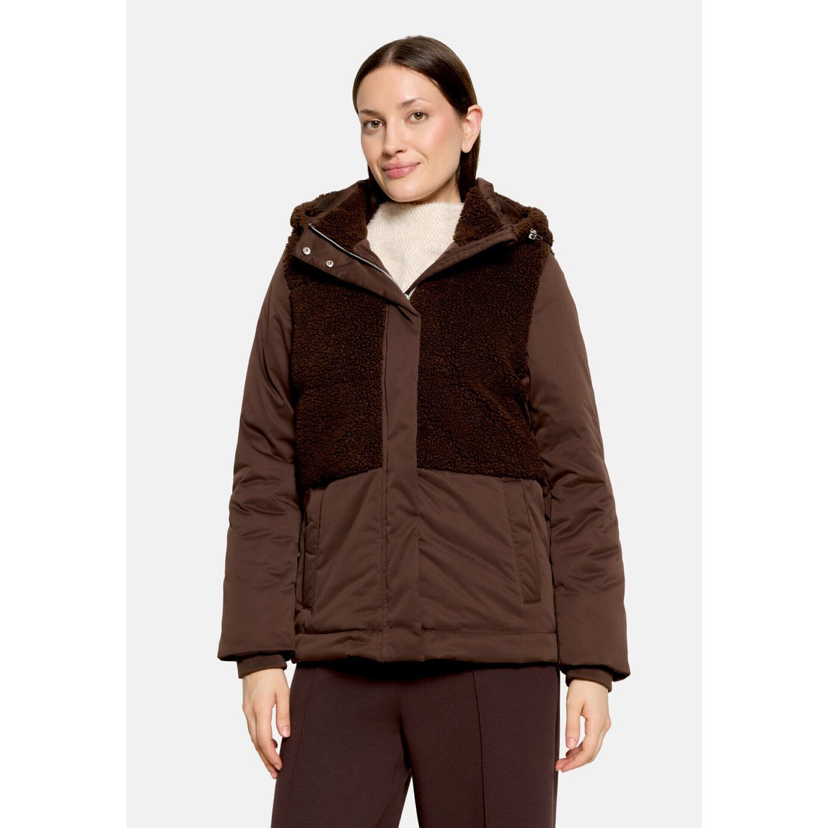 Veste matelassée en peluche marron, CARTOON