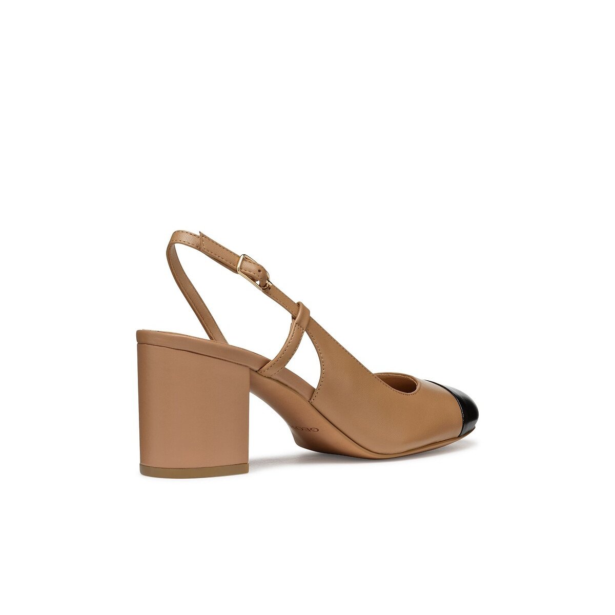 Escarpins Slinback en cuir Virnilisa 65 beige/noir, GEOX