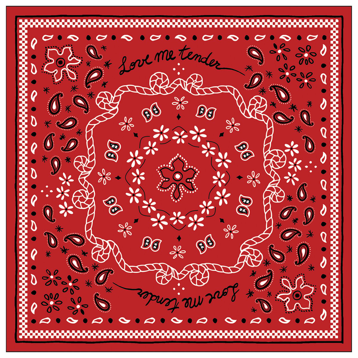 Lot de 20 serviettes papier bandana rouge, OPJET