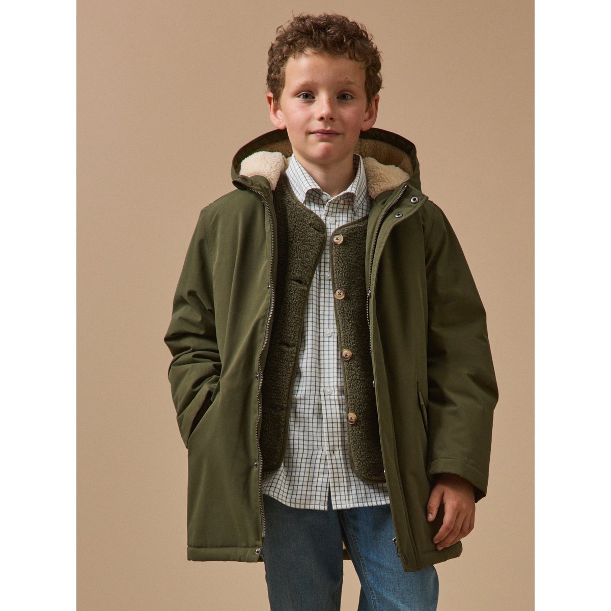 Parka doublée sherpa kaki, CYRILLUS