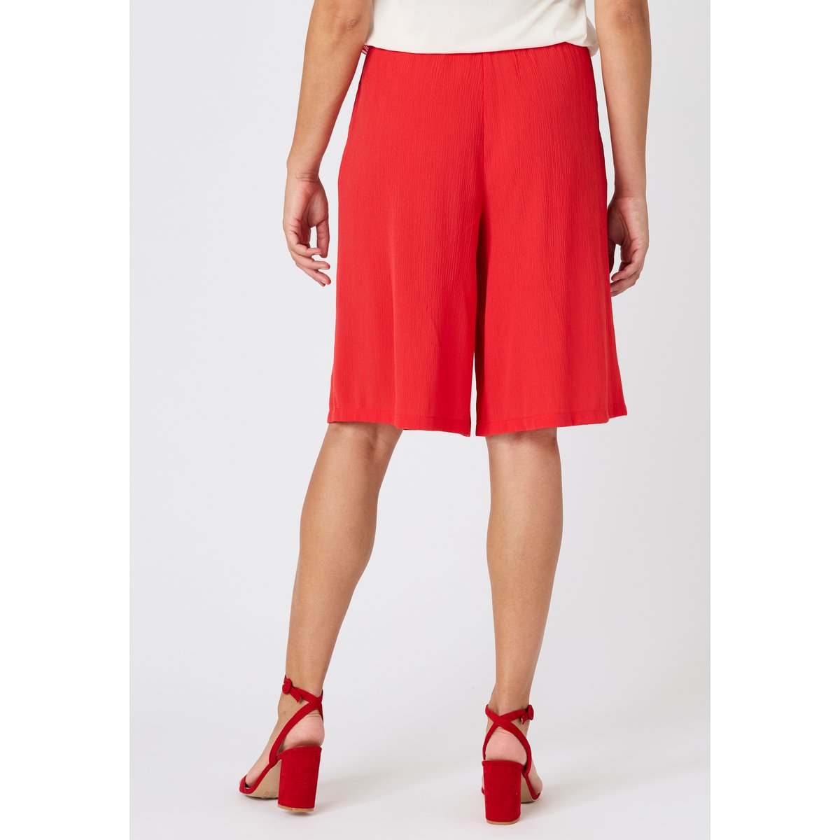 Bermuda crépon enfilable rouge brique, DAMART