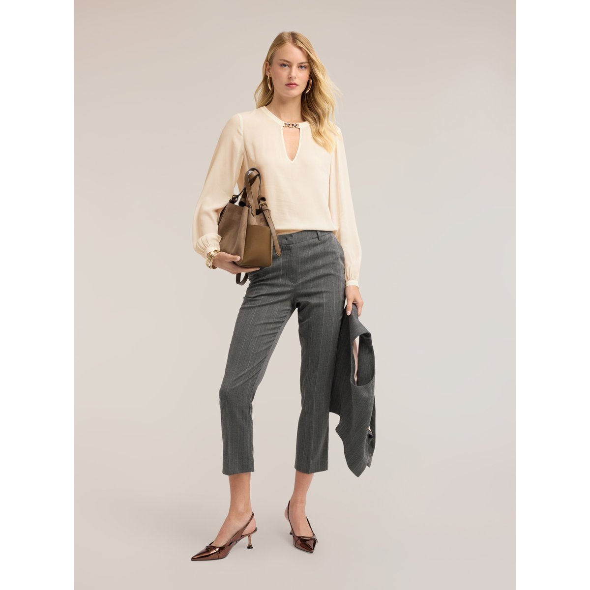 Blouse avec passant métallique blanc, MOTIVI