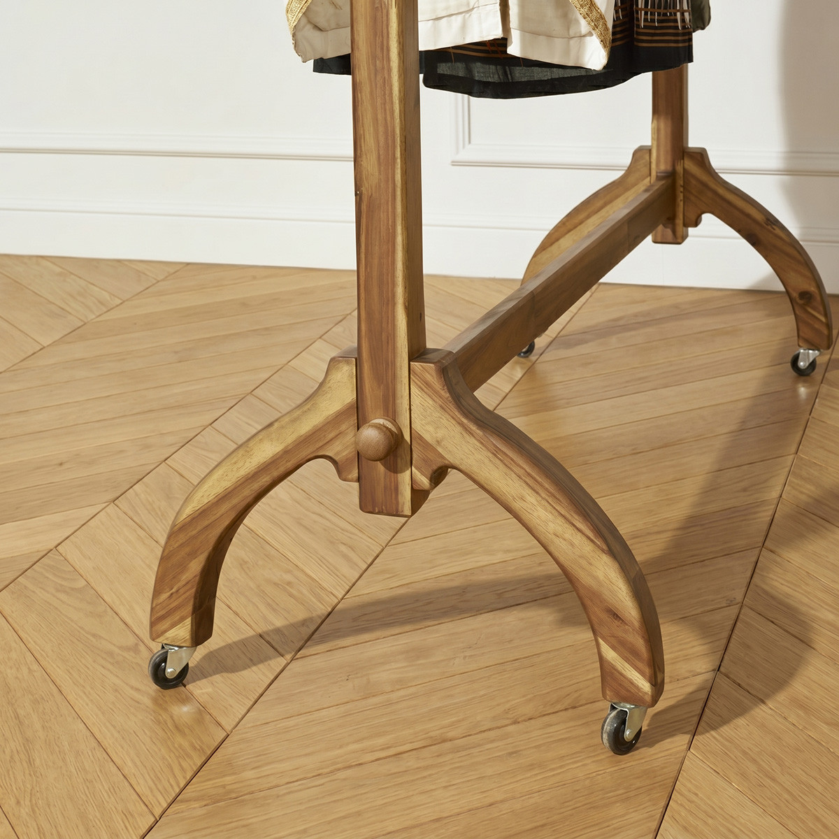 Portant style romantique en acacia 140 cm LULU marron, ROBIN DES BOIS