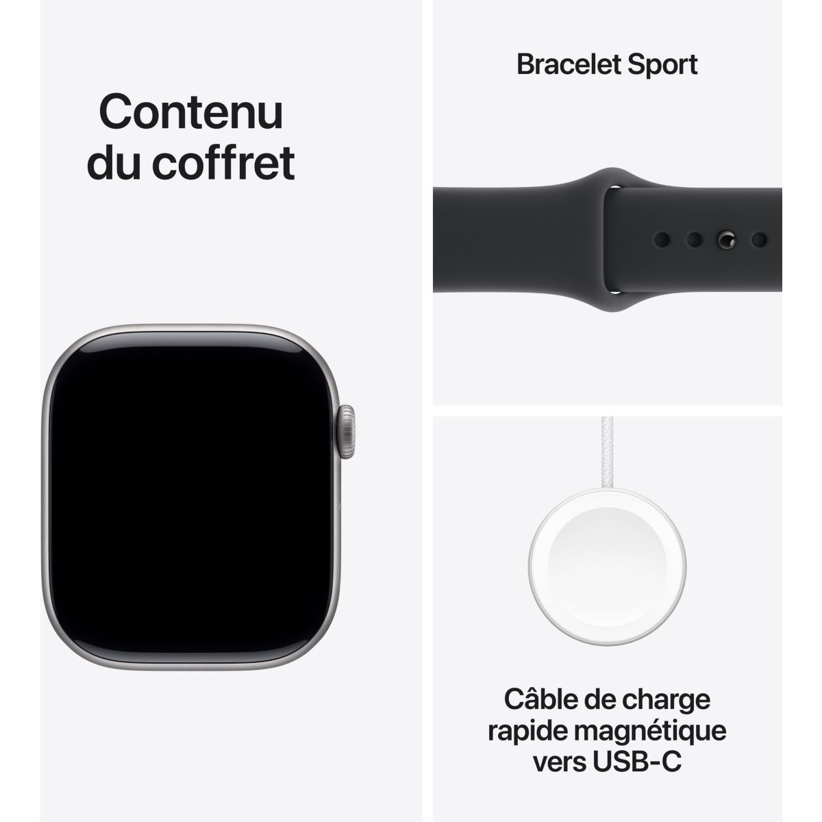 Montre connectée 46mm Alu Gris / Noir Serie 11 S/M Cellular gris, APPLE