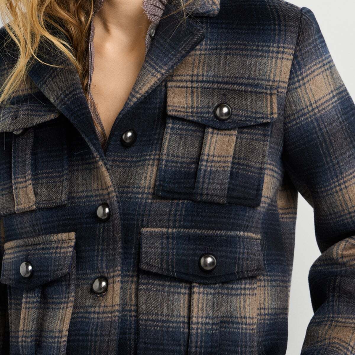 Veste Type Blazer À Carreaux bleu amiral, PEPE JEANS