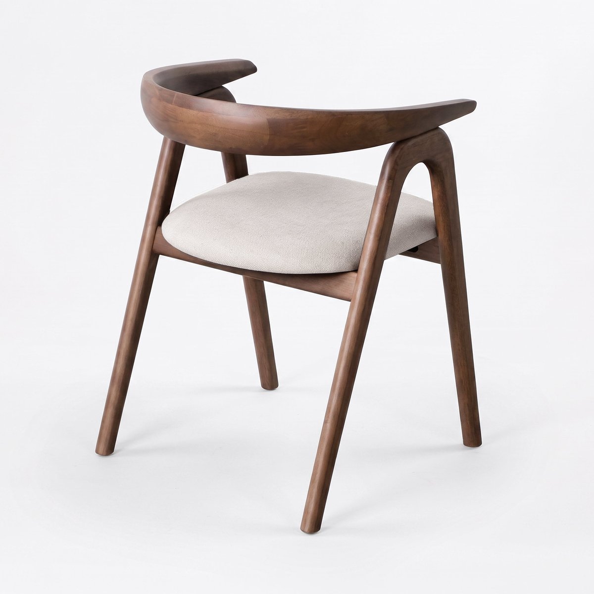 Chaise en bois d'hévéa et tissu - HAWA marron, MAISON PAVANE