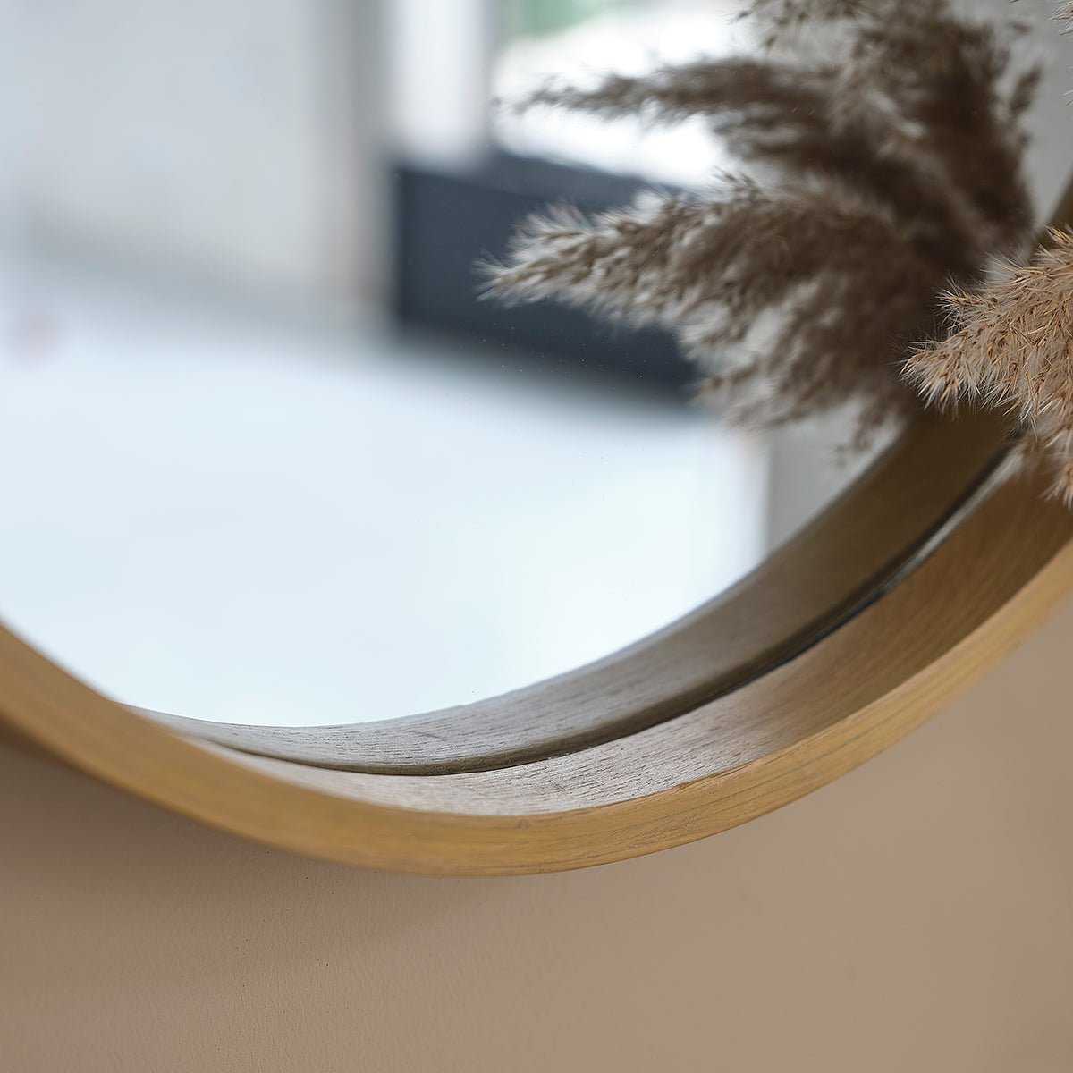 Miroir en chêne rond 50 cm ERNEST naturel, BERAH GETAH