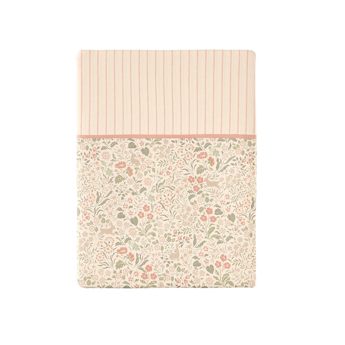 Drap plat imprimé en percale de coton, COTTAGE rose, ESSIX