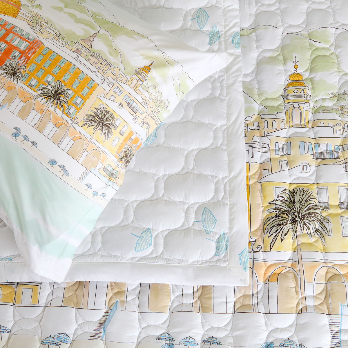 Couvre-lit Matelassé Percale De Coton 120 Fils - NICE blanc, TRADITION DES VOSGES