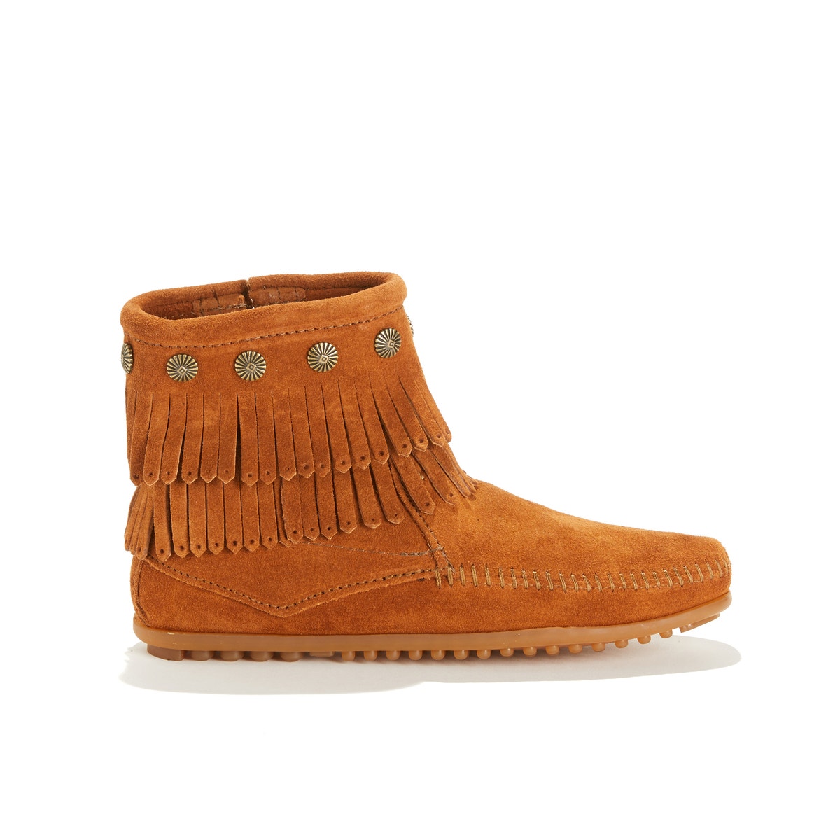 Boots À Franges En Daim camel, MINNETONKA