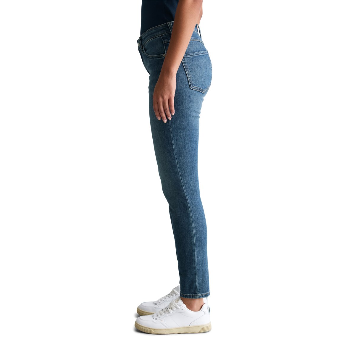 Jeans modèle Kaj skinny cropped en coton bio mélangé bleu moyen, MARC O’POLO DENIM
